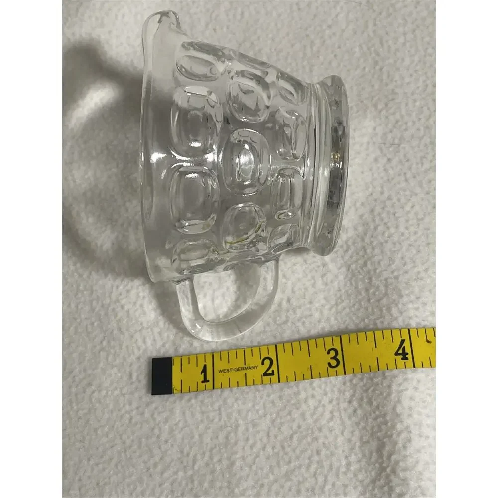 Vintage Clear Glass Thumbprint Pattern Creamer